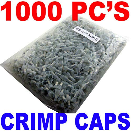 IMPPRO1000PK 1000 PCS Pack 16-14 Gauge Transparent Closed End Crimp Cap Caps Wire UL Approve