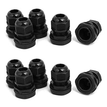 Load image into Gallery viewer, Aexit M25x1.5mm 3mm-5.5mm Transmission Adjustable 4 Holes Nylon Cable Gland Joint Black 10pcs
