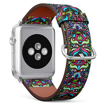 Load image into Gallery viewer, S-Type iWatch Leather Strap Printing Wristbands for Apple Watch 4/3/2/1 Sport Series (38mm) - Bright Colorful Tropical Floral Pattern
