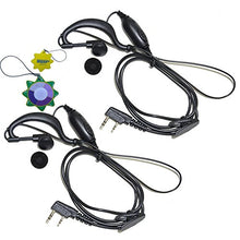 Load image into Gallery viewer, 2X HQRP G Shape 2 Pin Earpiece Headsets PTT Mic for Retevis H-777, RT-5R, RT-5RV, RT-B6 + HQRP UV Meter
