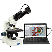 Load image into Gallery viewer, OMAX 40X-2000X LED Binocular Compound Siedentopf Microscope with 1.3MP Digital Camera
