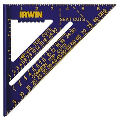 Irwin Tools Rafter Square, Hi Contrast Aluminum, Blue , 7 Inch (1794463)
