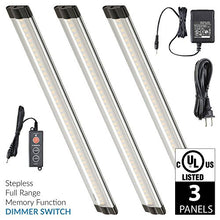 Load image into Gallery viewer, Lightkiwi T1228 12 Inch Warm White Modular LED Under Cabinet Lighting - Premium Kit (3 Panels)
