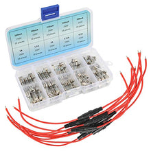 Load image into Gallery viewer, QLOUNI 10pcs 5x20mm Fuse Holder Inline Screw Type with 18 AWG Wire &amp; 100pcs 5x20mm Fast-Blow Glass Fuses Assorted Kit Amp 0.1A, 0.2A, 0.25A, 0.3A, 0.5A, 1A, 1.5A, 2A, 3.15A, 6.3A
