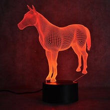 Load image into Gallery viewer, 3D Horse Night Light Illusion Lamp 7 Color Change LED Touch USB Table Gift Kids Toys Decor Decorations Christmas Valentines Gift
