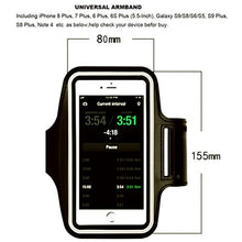 Load image into Gallery viewer, Water Resistant Sports Armband,iEugen Universal up to 5.5 Inch with Key Holder for iPhone Xs XR X 8 Plus, 7 Plus, 6 Plus, 6S Plus (5.5-Inch), Galaxy S9/S8/S6/S5, S9 Plus, S8 Plus, Note 4 -Silver
