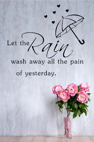 Let the rain wash away all the pain of yesterday Vinyl Decal Matte Black Decor Decal Skin Sticker Laptop