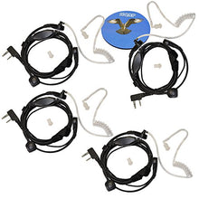 Load image into Gallery viewer, HQRP 4-Pack Acoustic Tube Earpiece PTT Throat Mic Headset for TYT TYT-300 / TYT-500 / TYT-600 / TYT-800 / TYT-900 / TYT-9900 / TYT-T3 + HQRP Coaster
