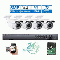 Amview 5MP (2592x1920p) 8 Channel 4K NVR Network PoE IP Security Camera System - HD 5MP 1920p 2.8~12mm Varifocal Zoom (4) Bullet IP Camera