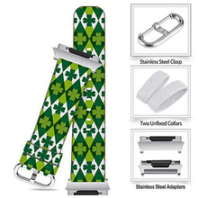 Load image into Gallery viewer, Compatible with Fitbit Ionic - Replacement Leather Wristband Bracelet with Stainless Steel Clasp and Adapters - St Patrick&#39;s Day
