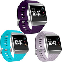 Load image into Gallery viewer, Wepro Bands Compatible with Fitbit Ionic SmartWatch, Watch Replacement Sport Strap for Women Men Kids, Small, Teal, Plum, Lavender
