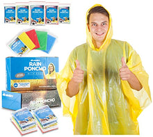 Load image into Gallery viewer, Wealers Rain Ponchos for Adults Teens Disposable Bulk Pack Emergency Raincoat Parks Outdoors Multi Colors Waterproof (Assorted, Case of 20)
