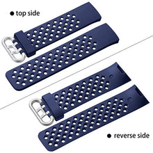 Load image into Gallery viewer, Wepro Bands Replacement Compatible Fitbit Charge 3 for Women Men Small, Waterproof Breathable Holes Watch Sport Strap Accessories for Fitbit Charge 3 SE Fitness Tracker, Navy Blue
