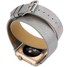 Load image into Gallery viewer, Compatible with Apple Watch Band 42mm 44mm, [Sparkle Colorful Light Dots] Double Tour Watch Strap Replacement Wristband Bracelet for Apple Watch Series 4 (44mm) Series 3 Series 2 Series 1 (42mm)
