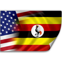Sticker (Decal) with Flag of Uganda and USA (Ugandan)