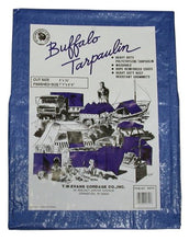 Load image into Gallery viewer, T.W Evans Cordage 00912 Buffalo Blue Poly Tarpaulin, 9-Feet by 12-Feet
