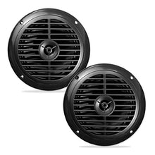 Load image into Gallery viewer, 6.5 Inch Dual Marine Speakers - 2 Way Waterproof and Weather Resistant Outdoor Audio Stereo Sound System with 120 Watt Power, Polypropylene Cone and Cloth Surround - 1 Pair - PLMR67B (Black)
