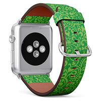 S-Type iWatch Leather Strap Printing Wristbands for Apple Watch 4/3/2/1 Sport Series (42mm) - St. Patrick's Day Background in Green Colors