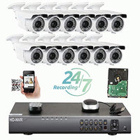 5MP (2592x1920p) 16 Channel 4K NVR Network PoE IP Security Camera System - HD 5MP 1920p 2.8~12mm Varifocal Zoom (12) Bullet IP Camera