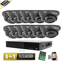 Load image into Gallery viewer, Amview 16CH All-in-1 TVI AHD CVI 960H DVR (12) 5MP 4-in-1 Indoor Outdoor CCTV Security Surveillance Camera System with 3TB Hard Drive
