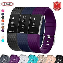 Load image into Gallery viewer, FunBand for Fitbit Charge 2 Strap Bands,Classic Edition Soft Silicone Sport Adjustable Replacement Accessory Bracelet Bands (Small or Large Size) for Fitbit Charge 2 Fitness Activity Wristband
