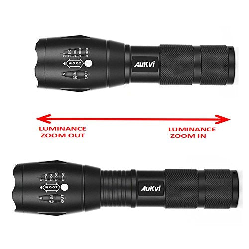 2 Pack Tactical Flashlights Torch, Military Grade 5 Modes 3000