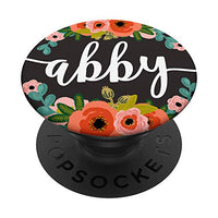 First Name Abby & Coral Pink & Teal Flowers PACH201