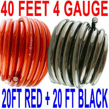 Load image into Gallery viewer, 4 Gauge Wire Super Flexible 40 FT 20 FT RED 20 FT Black 40 FEET Ships Fast Free!
