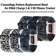 Load image into Gallery viewer, Chofit Replacement Bands Compatible with Fitbit Charge 4/Charge 3/Charge 3 Special Edition Women Men Silicone Camouflage Floral Leopard Pattern Print Wristbands Small Large, 3-Pack
