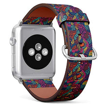 Load image into Gallery viewer, S-Type iWatch Leather Strap Printing Wristbands for Apple Watch 4/3/2/1 Sport Series (42mm) - Ethnic Seamless Pattern with Abstract Flower
