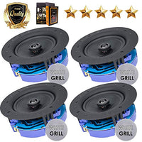 Package: Gravity Premium SG-6Hi 6.5 800 Watts Flush Mount In-wall In-ceiling 2-Way Universal Home Speaker System with PP Cone Titanium Tweeter Stereo Sound(4 Speakers Included)