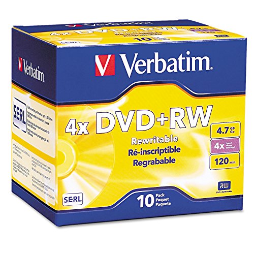 Verbatim Branded 4X DVD+RW Media 10 Pack in Jewel Case (94839)