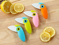 1pc Artiart Cute Bird Shaped Multi-Color Stainless Steel Folding Blade Portable Utility Fruit Knife Mini Peeler
