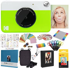 Load image into Gallery viewer, KODAK Printomatic Instant Camera (Green) All-in-Bundle + Zink Paper (20 Sheets) + Deluxe Case + Photo Album + 7 Sticker Sets + Markers + Scissors and More
