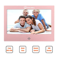 FULLBELL 7 Inch Digital Picture Frame, FU-DPF7RG with 800x480 TFT LCD Screen, Metal Case, 8GB Memory and IR Remoter (Rose Gold)