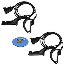 Load image into Gallery viewer, HQRP 2-Pack G Shape Earpiece Headset PTT Mic Compatible with Motorola DGP5550 / DGP8050 / DGP8550 / MTP850S / MTP830S / XPR6100 / XPR7850 + HQRP Coaster
