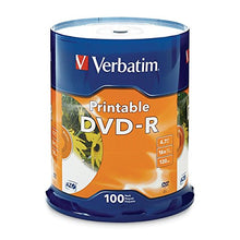 Load image into Gallery viewer, VER95153 - Verbatim DVD-R 4.7GB 16X White Inkjet Printable - 100pk Spindle
