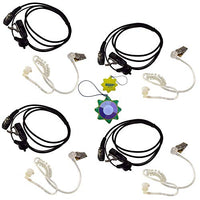 4X HQRP 2 Pin Acoustic Tube Earpiece Headsets Mic Compatible with ICOM IC-X2E, IC-Z1A, IC-Z1E + HQRP Sun Meter