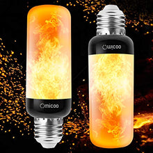 Load image into Gallery viewer, Fuxury Updated Slim LED Flame Effect Light Bulb(2 Pack), 4 Modes Christmas Flame Light Bulbs with Upside Down Effect, Black E26/27 Base, Yellow Flame Bulb for Vintage Atmosphere Festival Gift
