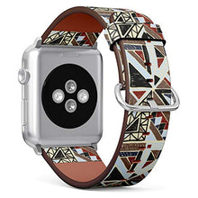 Load image into Gallery viewer, S-Type iWatch Leather Strap Printing Wristbands for Apple Watch 4/3/2/1 Sport Series (42mm) - Geometric African Pattern with Ethnic Ornament
