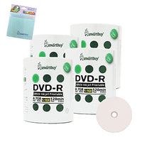 Smartbuy 400-disc 4.7GB/120min 16x DVD-R White Inkjet Hub Printable Blank Media Disc + Free Micro Fiber Cloth