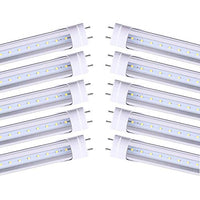 Aolyty T8 LED Tube Light 6500K 13W 3FT Super Bright Dual End Powered No Ballast Bypass Transparent for Warehouse, Garage, Office, Home - 10 Pack