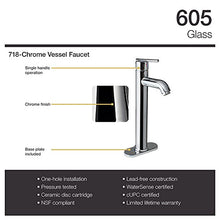 Load image into Gallery viewer, 605 Chrome Bathroom 718 Vessel Faucet Ensemble (Bundle - 4 Items: Vessel Sink, Vessel Faucet, Pop-Up Drain, and Sink Ring)
