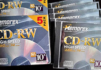 5-Pack CD-RW Media 8x-10x Only 650MB 74min High Speed