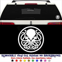 GottaLoveStickerz Cthulhu Badge Myth Removable Vinyl Decal Sticker for Laptop Tablet Helmet Windows Wall Decor Car Truck Motorcycle - Size (12 Inch / 30 cm Tall) - Color (Matte Black)