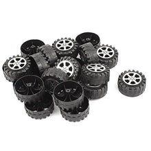 Load image into Gallery viewer, uxcell 20 Pcs Plastic RC Robot Vehicle Wheel DIY 42mm Diameter Rims Black
