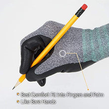 Load image into Gallery viewer, DEX FIT Nitrile Work Gloves FN330, 3D Comfort Stretch Fit, Durable Power Grip Foam Coated, Smart Touch, Thin Machine Washable, Grey Large 3 Pairs Pack
