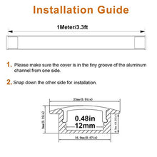 Load image into Gallery viewer, LightingWill 10-Pack 3.3ft/1M 9x23mm Silver U-Shape Internal Width 12mm LED Aluminum Channel System with Cover, End Caps and Mounting Clips Aluminum Extrusion for LED Strip Light Installations-U01S10
