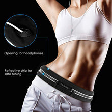 Load image into Gallery viewer, MoKo Sports Running Belt,Outdoor Dual Pouch Sweatproof Reflective Slim Waist Pack,Fitness Workout Belt Fanny Pack Compatible with iPhone 11/11 Pro Max/X/Xr/Xs Max/8/7, Galaxy Note 10/10 Plus, S20/S10
