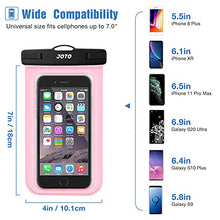 Load image into Gallery viewer, JOTO Universal Waterproof Pouch Cellphone Dry Bag Case for iPhone 13 Pro Max Mini, 12 11 Pro Max Xs Max XR X 8 7 6S Plus SE, Galaxy S20 S20+ S10 Plus S10e /Note 10+ 9, Pixel 4 XL up to 7&quot; -Clearpink
